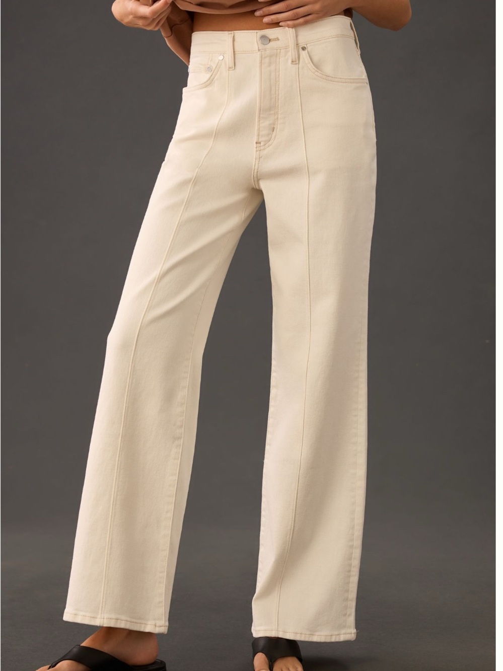 Pilcro Seamed High-Rise Wide-Leg Jeans